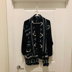 Anthropologie dolan santiam aztec fleece blanket cardigan southwestern Sz L